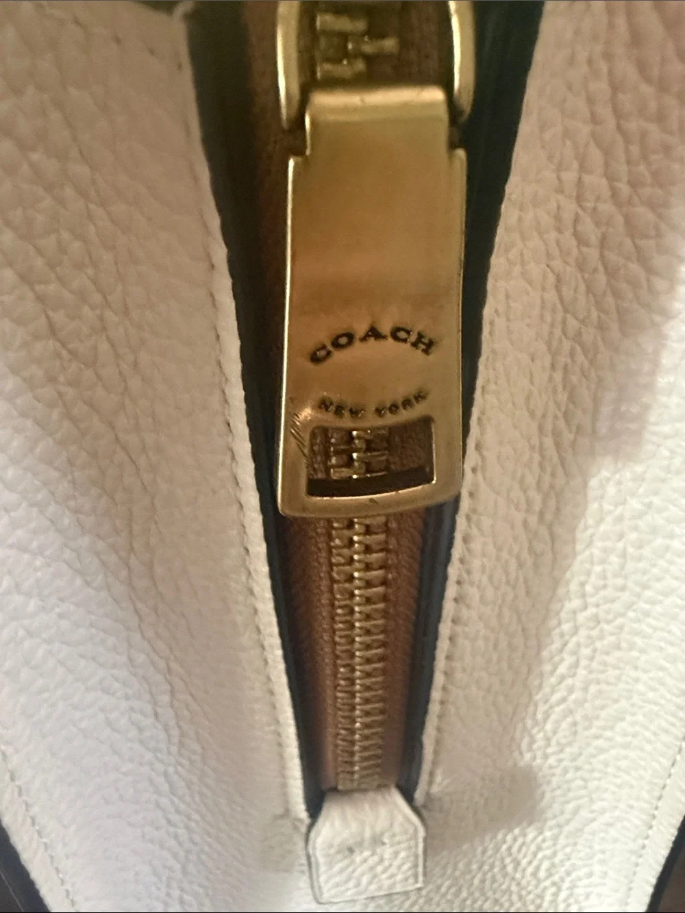 Coach White Pebbled Leather Satchel with Floral Charm